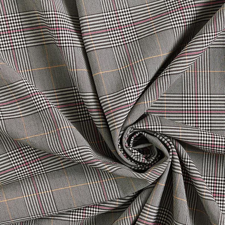 Viscose stretch glencheck – grijs/pink, image number 3