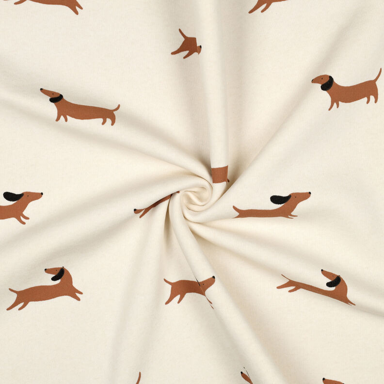 Sweatshirt geruwd blije teckels | Poppy Fabrics – ivoor, image number 3