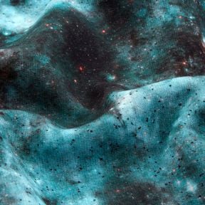 Sweatshirt geruwd Universum Digitaal printen – ijsblauw/zwart, 