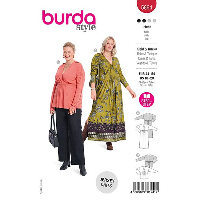 Plus-Size Jurk / Tunika | Burda 5864 | 44-54,  image number 1