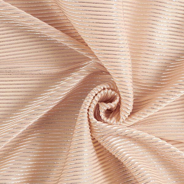 Organza Lurex Streifen – ecru/zilver, image number 1