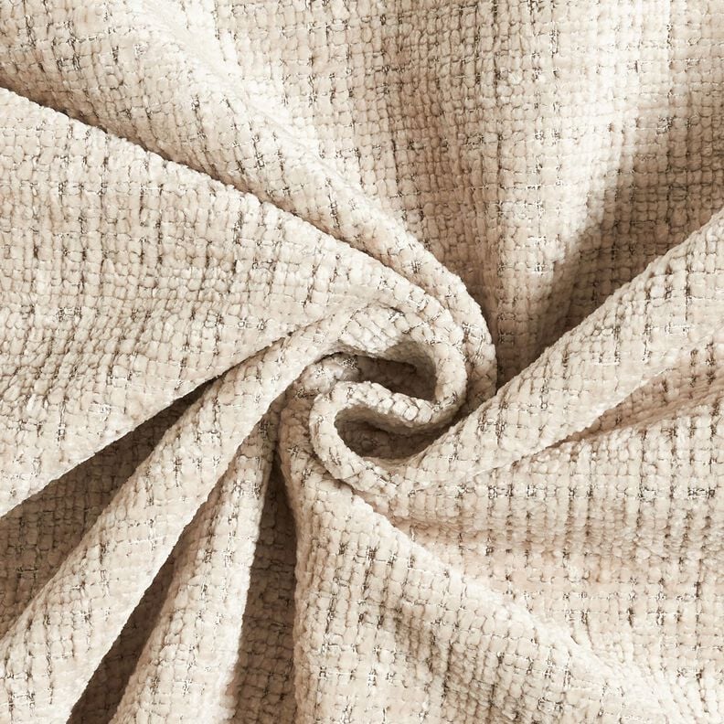 Bekledingsstof Chenille Effen – licht taupe,  image number 1