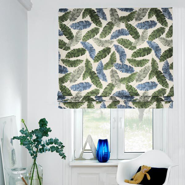 Decostof half panama Palmbladeren – donkergroen/blauw, image number 10