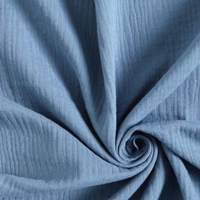 Mousseline/dubbel gehaakte stoffen – jeansblauw, 