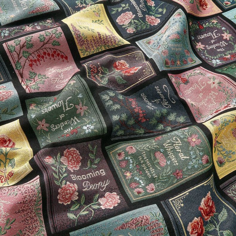 Decostof Gobelin Boekomslag – zwart/merlot,  image number 2