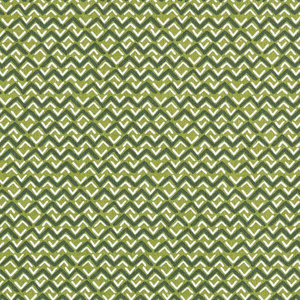Katoenen stof Cretonne Etnische zigzag – groen,  image number 1