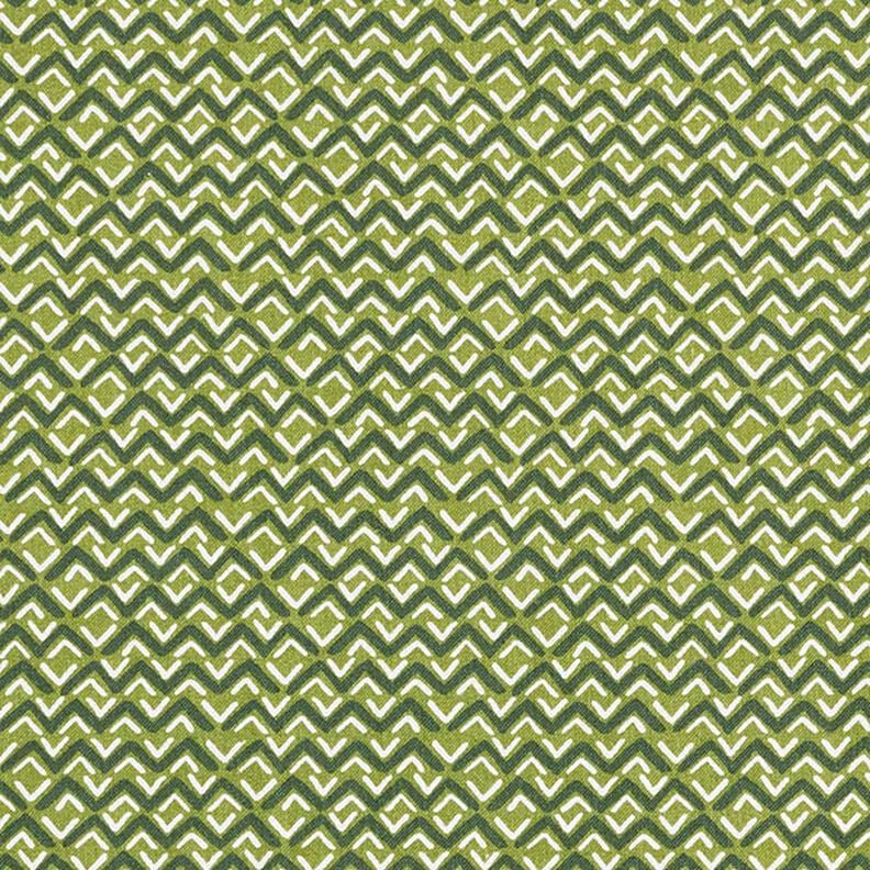 Katoenen stof Cretonne Etnische zigzag – groen,  image number 1