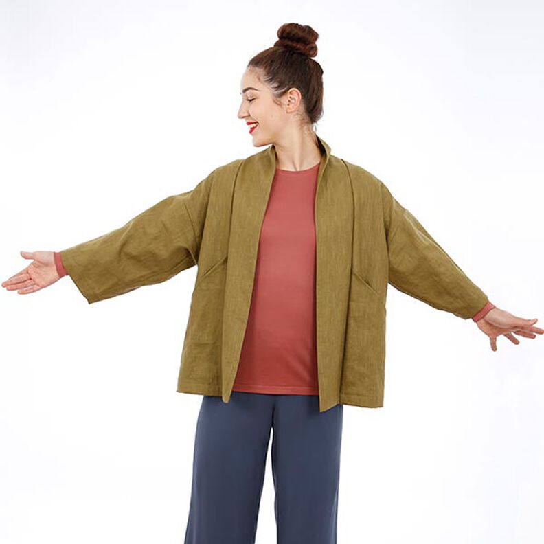 FRAU SINA - kimono-jas met schuine zakken, Studio Schnittreif | XS - XXL,  image number 4