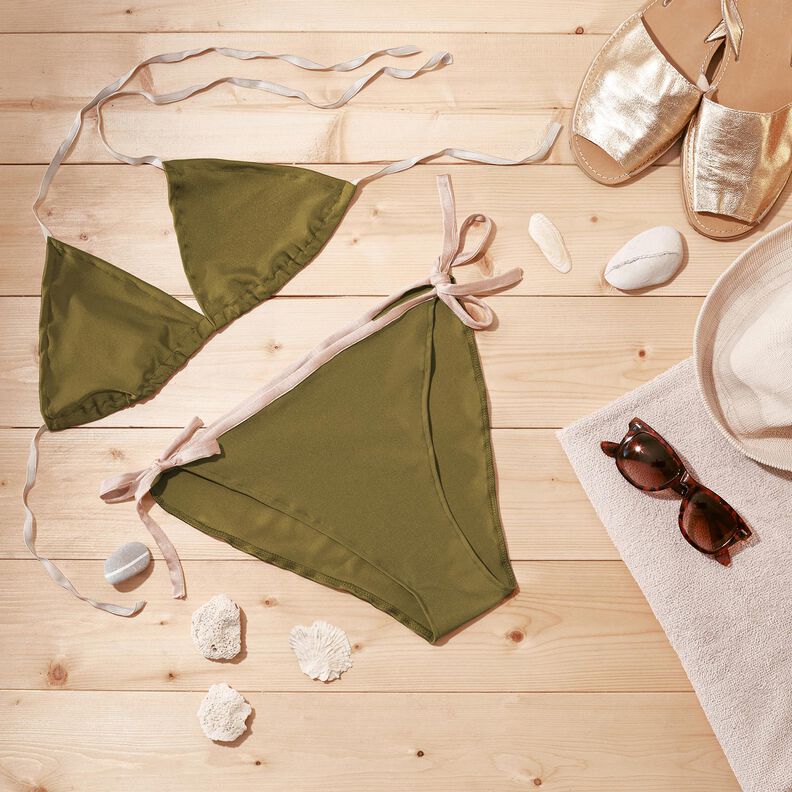 Badpakstof SPF 50 – licht kaki,  image number 8