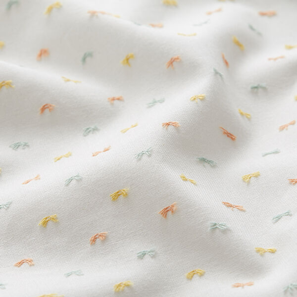 Fijne katoenen batist Kleurrijke Dobby-strepen – wit,  image number 2