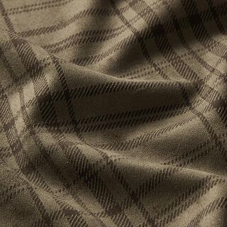 Jacquard broekenstof stretch ruiten – kaki, 