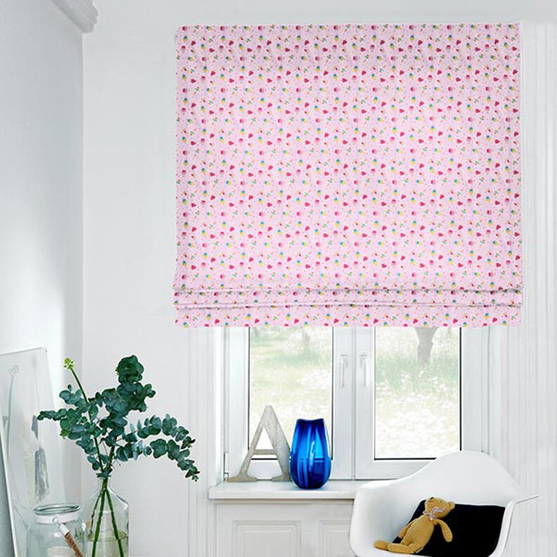 Katoenen stof Cretonne IJs – roze,  image number 8