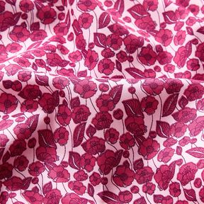 Katoenpopeline Bloemenranken – lichtroze/purper, 