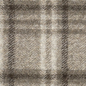 Gebreide mantelstof wolmix geruit – taupe, 