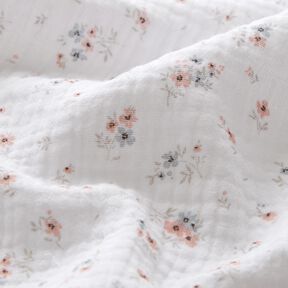 Mousseline/dubbel gehaakte stoffen romantische bloemen – wit, 