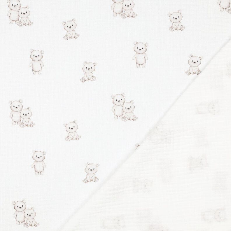 GOTS Mousseline/dubbel gehaakte stoffen Vriendelijke beren Digitaal printen | Poppy Fabrics –,  image number 4