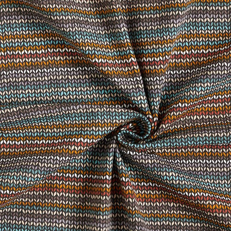 Katoenjersey Gebreid patroon – zwart, image number 3