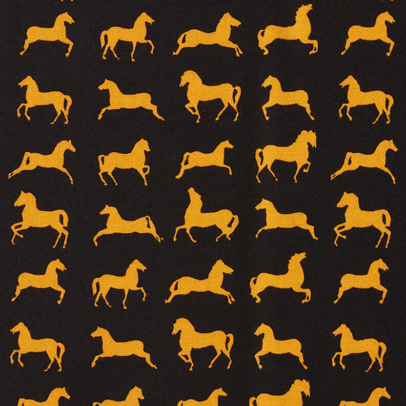 Viscosecrêpe paarden – zwart/mosterd,  image number 1