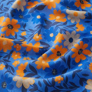Viscosestof expressieve bloemen – koningsblauw, 