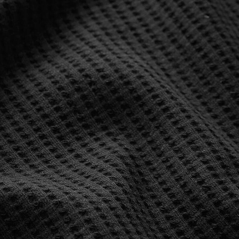 Katoenen wafel jersey effen – zwart,  image number 2