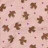GOTS Mousseline/dubbel gehaakte stoffen Vogels en harten | Poppy Fabrics – oudroze,  thumbnail number 3