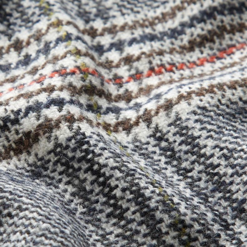Jasstof katoenmix Glencheck – wit/nachtblauw, image number 3