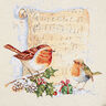 Decoratief stuk Gobelin Roodborstje met bladmuziek – wit,  thumbnail number 1