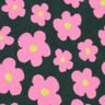 Teddy pluche Bloemen | Poppy Fabrics – donkergroen/pink,  thumbnail number 1