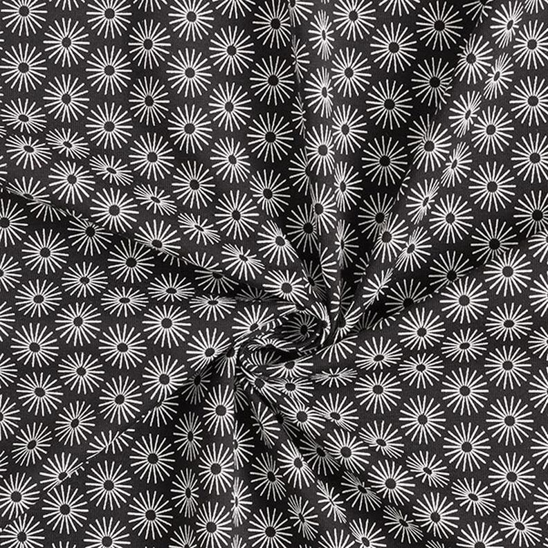 Katoenjersey bloemen laten schijnen – zwart,  image number 3