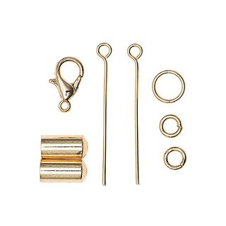Eindkap | Karabijnhaak | Klinknagel [5 mm], Jewellery Made by Me | Rico Design - goud, 