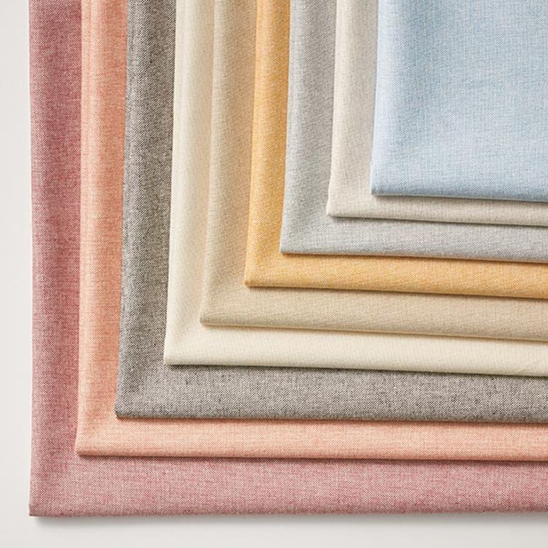 Decostof half panama Chambray gerecycled – nevelgrijs/natuur,  image number 4