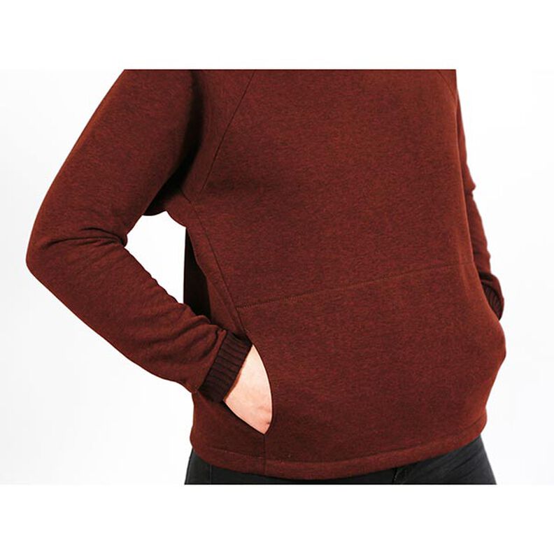MEVROUW BETTI Sweater met vleermuismouwen, buikzak en opstaande kraag | Studio Schnittreif | XS-XXL,  image number 6