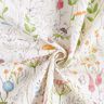 Decostof Half panama getekende wilde bloemen – wit/roze,  thumbnail number 3
