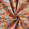 Katoenen stof Cretonne kleurrijke bloemen – licht jeansblauw/oranje,  thumbnail number 3