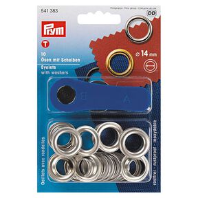 Ogen en ringen [Ø 14 mm] | Prym – zilver metallic, 