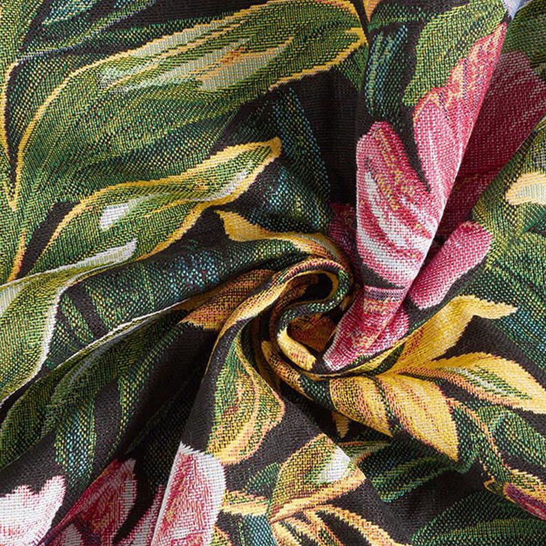 Decostof Gobelin Bloesems – zwart/groen, image number 4