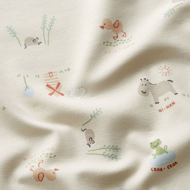 Katoenjersey Babydieren – ecru, image number 2
