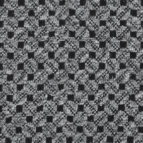 Mantelstof ruitjes – lichtgrijs/zwart, 