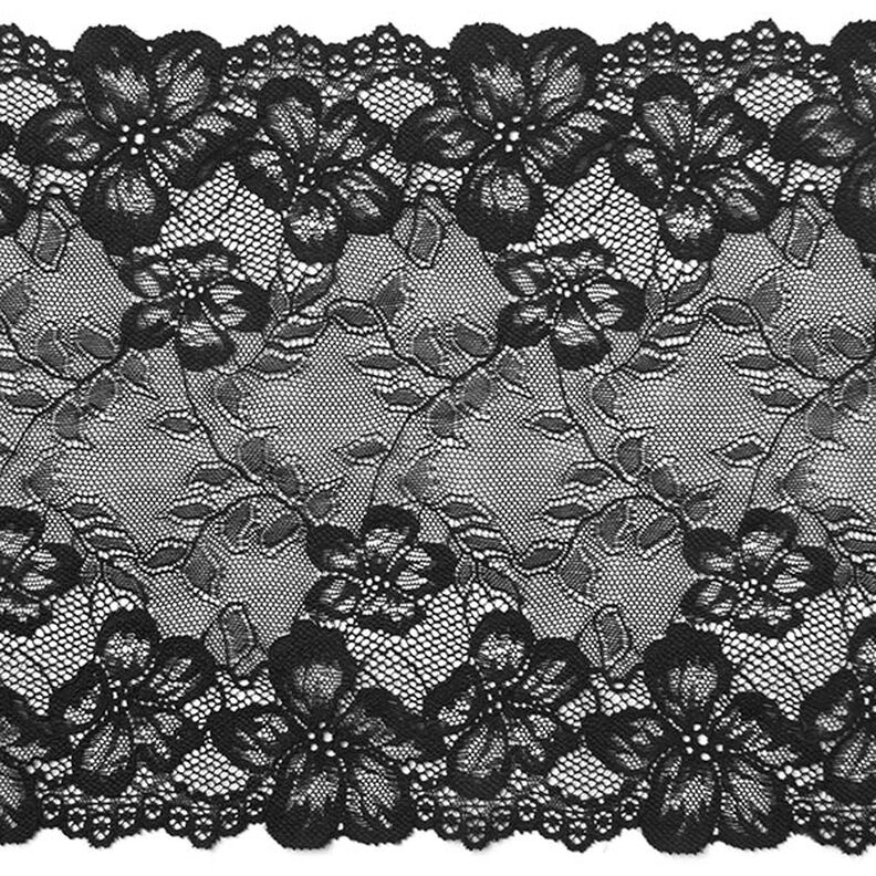 Elastische kant Hera [220 mm] - zwart,  image number 1