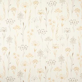 Decostof Half panama Gedroogde bloemen – lichtbeige, 