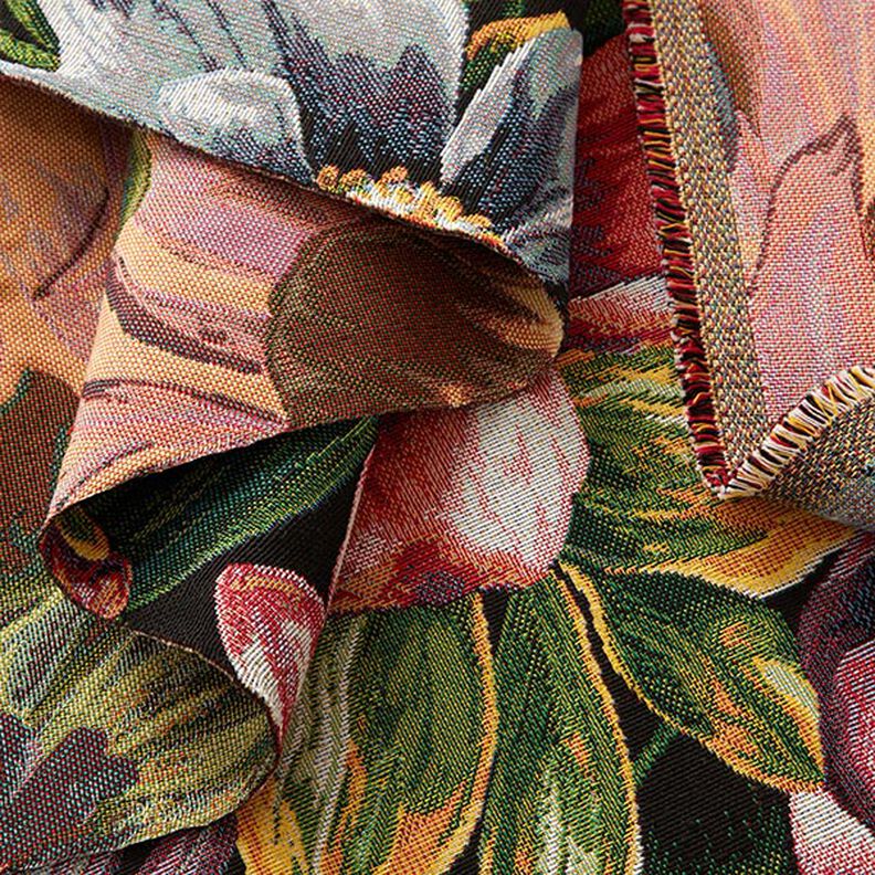 Decostof Gobelin Bloesems – zwart/groen, image number 3