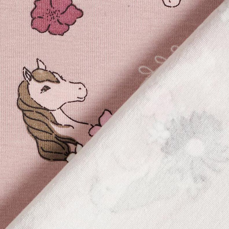 Katoenjersey Paardenkoppen – roze,  image number 4