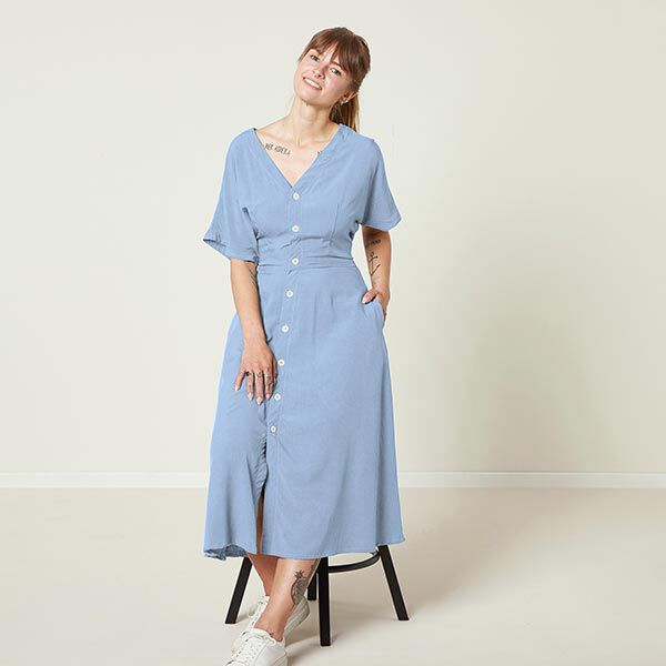 Viscose-linnen-mix Effen – lichtblauw,  image number 6
