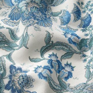Decostof Canvas oosterse bloemenornamenten 280 cm – wit/blauw, 