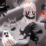 Katoenen stof Popeline Happy Halloween – olifantgrijs/lichtoranje,  thumbnail number 2
