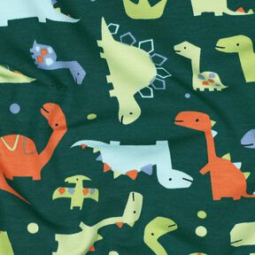 Sommersweat Dino's | Poppy Fabrics – blauwe spar/lichtgroen, 