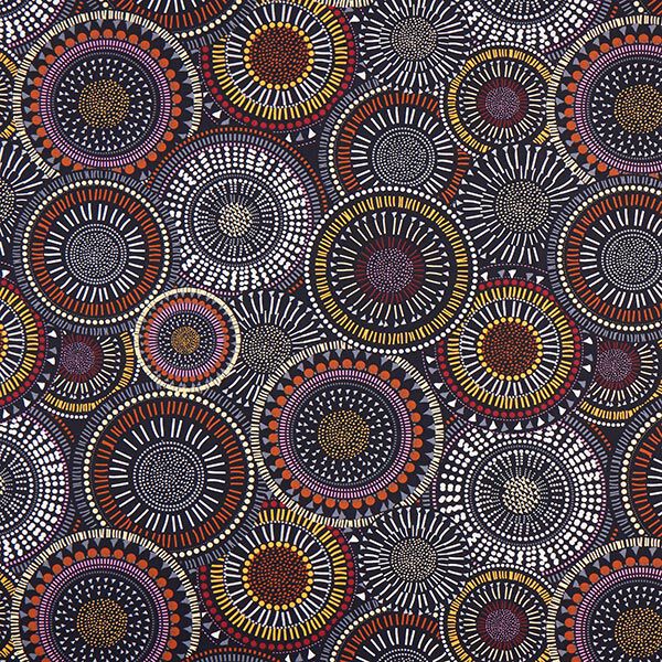 Katoenen stof Cretonne Mandala – zwart, image number 1