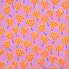 Katoenpopeline Tulips | Nerida Hansen – lavendel/perzik sinaasappel, 