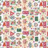 Katoenen stof Popeline Kerstbeelden – wit/karmijnrood,  thumbnail number 1