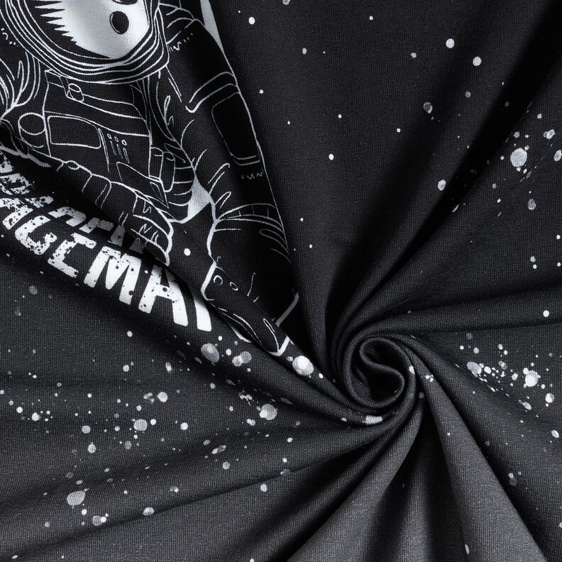 French Terry Panel Spaceman | Glitzerpüppi – zwart/wit, image number 3